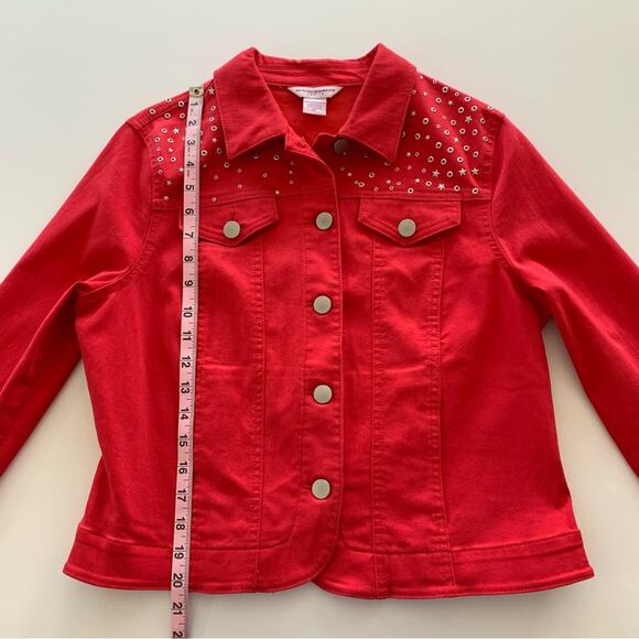 Via Penny Lane Reworked | Backstreet Boys Y2K Graphic Red Star Studded Jacket 8P - Picture 5 of 8